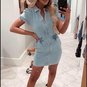 Denim Zipper Front Dress
